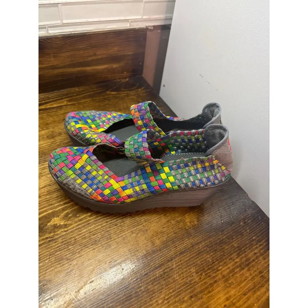 St. John's Bay Multi Color Woven Wedges Size 6.5‎